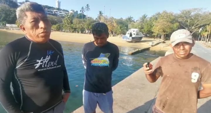 Rescatan sanos y salvos a pescadores de Acapulco